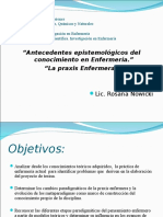 Antecedentes Epistemológicos Del Conocimiento Enfermero