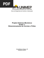 Dimensionamento Correias e Polias