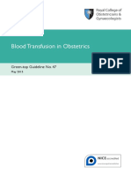 Blood Transfusiopn in Obstetrics (RCOG, May 2015) PDF