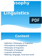 Philosophy and Linguistics