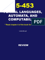 Formal Languages, Automata, and Computability: Read Chapter 4 of The Book For Next Time