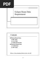 Eclipse Beam Data Requirement