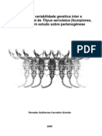 Estudo Da Variabilidade Genética Inter e Intrapopulacional de Tityus Serrulatus (Scorpiones, Buthidae) : Um Estudo Sobre Partenogênese