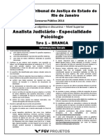 FGV 2014 TJ RJ Analista Judiciario Especialidade Psicologo Prova