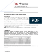 UA 12 - Avaliativa - Atividade - Gestão Financeira