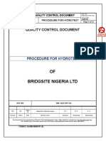 Procedure For Hydrotest