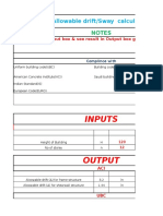 Allowable Drift or Side Sway Calculation According To Diff Code