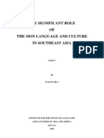 THE SIGNIFICANT ROLE OF THE MON LANGUAGE AND CULTURE by Dr. Nai Pan Hla