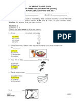 SK Bandar Sungai Buaya Year Three English Language (Answers) Monthly Examination One 2017