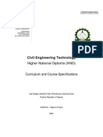 Civil Engineering Technology: Higher National Diploma (HND)