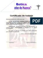 Certificado Botica