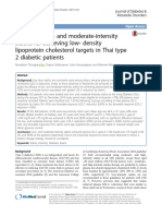 Efficacy of Low-And Moderate-Intensity Statins For Achieving Low - Density Lipoprotein Cholesterol Targets in Thai Type 2 Diabetic Patients