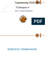 Modern Programming Tools and Techniques-I: Lecture 4: Control Structures