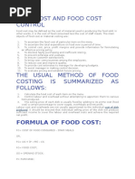 Food Cost Control