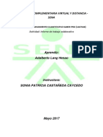 Actividad, Informe de Trabajo Colaborativo PDF