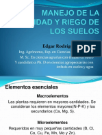  Manejo de La Fertilidad y Riego de Los Suelos