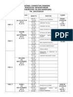 Jadwal Semester Pendek Tk.1 Nadiya