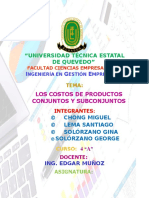 Los Costos de Productos Conjuntos y Subconjuntos