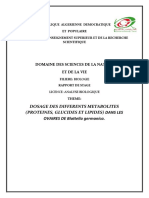 DOSAGE DES DIFFERENTS METABOLITES (PROTEINES, GLUCIDES ET LIPIDES) DANS LES OVAIRES DE Blattella Germanica.