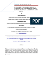 Obstacles in Teaching English As A Second Language (Esl) Among Pre-University Students of District Mianwali (Pakistan) - A Pakistani Case Study