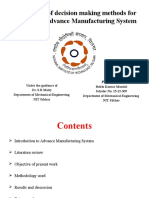 Application of Decision Making Methods For Selection of Advance Manufacturing System