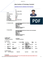 Indian Institute of Technology Guwahati: Application Form For Admission To MA Programme