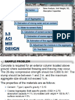 3.5 ACI MIX Design: Sieve Analysis, Unit Weight, SG, Absorption Capacities