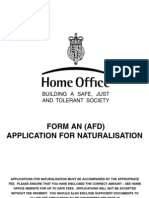 Form An (Afd) Application For Naturalisation: Building A Safe, Just and Tolerant Society