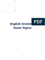 English Grammar Exam Topics