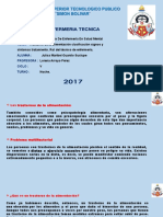 Trastorno de La Alimentación Clasificación Signos y Síntomas Tratamiento. Rol Del Técnico de Enfermería.