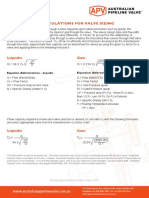 Valve CV Flow Rate Formlae