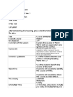 Lesson Plan ww1