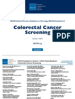 Colorectal Cancer Screening: NCCN Clinical Practice Guidelines in Oncology (NCCN Guidelines)