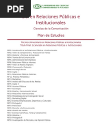 Plan Estudio Relaciones Publicas