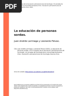 Juan Andres Larrinaga y Leonardo Peluso (2009) - La Educacion de Personas Sordas