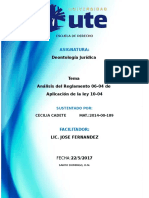 Analisis Del Reglamento 06-04 de Aplicación de La Ley 10-04