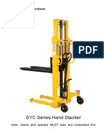 Operating Instructions Hand Stacker Silverstone EB1025 Stivuitor Manual