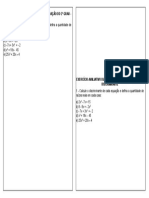 Exercícios de Fixação 01 - Equação Do 2º Grau - Discriminante