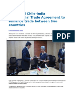 Expanded Chile-India Preferential Trade Agreement To Enhance Trade Between Two Countries