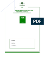 Ejemplo TDAH INFORME DE EVALUACIÓN PSICOPEDAGÓGICA Proyecto Ambezar PDF