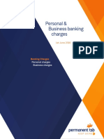 Permanent TSB Personal and Business Banking Charges