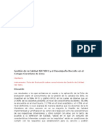 Gestión de La Calidad ISO 9001 y El Desempeño Docente en El Colegio Claretiano de Lima