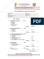 Teaching Performance Evaluation Checklist