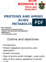 Proteins and Amino Acids Metabolism: Tahun Ajar 2016/2017