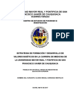 Tesis Revisada Estrategia de Formación y Desarrollo de Valores Bioéticos en La Carrera de Medicina de La Umrpsfxch Carranza Montalvo Álvaro Miguel Maestría Versión X