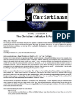 Pt. 1 - The Christian's Mission & Purpose - Learning To Be in The World But Not of It