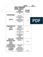 Rubric For Final Catapult