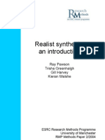 Realist Synthesis: An Introduction: Ray Pawson Trisha Greenhalgh Gill Harvey Kieran Walshe