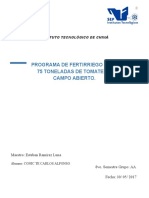 Programa de Fertirriego para Tomate