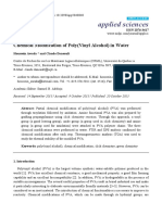 Applied Sciences: Chemical Modification of Poly (Vinyl Alcohol) in Water